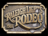 COOL VINTAGE 1981 **RALEIGH LIGHTS RODEO** BELT BUCKLE