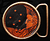 VINTAGE 1970s ***MAN IN THE MOON*** BRASS HIPPIE BUCKLE