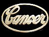GREAT VINTAGE 1970s CUT-OUT *CANCER* SOLID BRASS BUCKLE