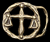 AMAZING 1970s **LIBRA** ASTROLOGY CUTOUT FASHION BUCKLE