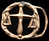 AMAZING 1970s **LIBRA** ASTROLOGY CUTOUT FASHION BUCKLE
