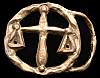 AMAZING 1970s **LIBRA** ASTROLOGY CUTOUT FASHION BUCKLE
