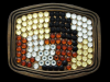 NICE VINTAGE 1970s HIPPIE-STYLE GEMSTONE PATTERN BUCKLE