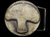 AWSOME VINTAGE 1970s LARGE ROUND MUSHROOM BRASS BUCKLE
