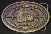 VINTAGE '70s ***PEACE*** LAMB & LION BRASS BELT BUCKLE