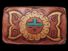 VINTAGE 1970s HIPPIE-STYLE **SUNFLOWER** LEATHER BUCKLE