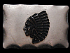 AWESOME VINTAGE 1970s ANCIENT MAYAN CHIEF SILVER BUCKLE