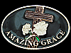 NICE AMAZING GRACE (WOODEN CROSS & FLOWERS) BELT BUCKLE