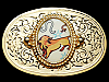 COOL VINTAGE 1970s LEO ASTROLOGICAL SYMBOL BRASS BUCKLE