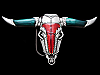 AWESOME NOS CUT-OUT MECHANIZED CATTLE SKULL BELT BUCKLE