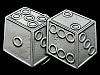 COOL NOS VINTAGE 1990 CUT-OUT *SET OF DICE* BELT BUCKLE