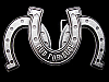 GREAT CUT-OUT THREE HORSESHOES RUB FOR LUCK BELT BUCKLE