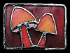 VERY COOL VINTAGE 1970s HIPPIE STYLE MUSHROOMS BELT BUCKLE