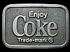 VERY COOL VINTAGE 1970s ENJOY COKE TRADE-MARK BELT BUCKLE