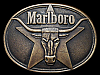 GREAT VINTAGE 1987 MARLBORO CIGARETTES SOLID BRASS BUCKLE