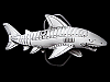 FANTASTIC NOS CUT-OUT MECHANIZED ROBOT SHARK BELT BUCKLE