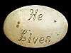 VERY COOL VINTAGE 1980 HE LIVES SOLID BRASS BELT BUCKLE