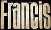 **NOS** VINTAGE 1970s CUT-OUT NAME ***FRANCIS*** SOLID BRASS BUCKLE