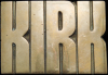**NOS** VINTAGE 1970s CUT-OUT NAME ***KIRK*** SOLID BRASS BUCKLE