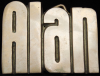 **NOS** VINTAGE 1970s CUT-OUT NAME ***ALAN*** SOLID BRASS BUCKLE