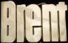 **NOS** VINTAGE 1970s CUT-OUT NAME ***BRENT*** SOLID BRASS BUCKLE