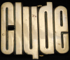 **NOS** VINTAGE 1970s CUT-OUT NAME ***CLYDE*** SOLID BRASS BUCKLE