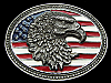 AMERICAN BALD EAGLE'S HEAD ON UNITED STATES FLAG BELT BUCKLE