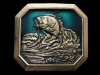 COOL VINTAGE 1977 BIG MOUTH BASS HOOKED ON BAIT BELT BUCKLE