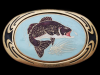 COOL VINTAGE 1983 LARGE MOUTH BASS JUMPING FOR BAIT SOLID BRASS BUCKLE