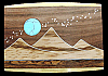 **NOS** BEAUTIFUL VINTAGE 1970s ***MOON OVER MOUNTAINS*** INLAID ARTWORK BUCKLE