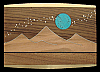 **NOS** AMAZING VINTAGE 1970s ***MOON OVER MOUNTAINS*** INLAID ARTWORK BUCKLE