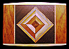 **NOS** AWESOME VINTAGE 1970s ***ABSTRACT ARTWORK*** WOOD INLAID BUCKLE
