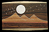 **NOS** GREAT VINTAGE 1970s ***MOUNTAIN SCENE*** WOOD & ABALONE INLAID BUCKLE
