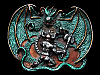 COOL VINTAGE 1982 BARBARIAN FIGHTING DRAGON BELT BUCKLE