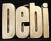 **NOS** VINTAGE 1970s CUT-OUT NAME ***DEBI*** SOLID BRASS BUCKLE
