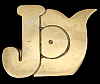**NOS** VINTAGE 1970s CUT-OUT NAME ***JOY*** SOLID BRASS BUCKLE