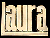 **NOS** VINTAGE 1970s CUT-OUT NAME ***LAURA*** SOLID BRASS BUCKLE