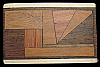 **NOS** AWESOME VINTAGE 1970s ***ABSTRACT ARTWORK*** WOOD INLAID BUCKLE