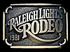 NOS VINTAGE 1981 RALEIGH LIGHTS RODEO SOUVENIR BELT BUCKLE