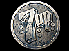 VERY COOL VINTAGE 1973 7UP BRAND SOFT DRINK BELT BUCKLE