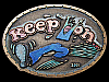 2001 KEEP ON WALKIN' CARTOON/R. CRUMB STYLE BELT BUCKLE