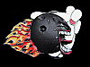 CRAZY VINTAGE 1994 ANGRY FLAMING BOWLING BALL & PINS BELT BUCKLE