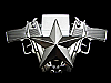 AWESOME DUELING PISTOLS & FIVE-POINT STAR LIGHTER HOLDER BELT BUCKLE