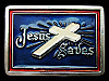 REALLY NICE VINTAGE 1970s JESUS SAVES (CROSS) BELT BUCKLE