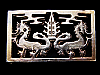 COOL VINTAGE 1970s ASIAN STYLE MIRRORED DRAGONS BELT BUCKLE
