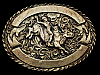 GREAT VINTAGE 1981 WESTERN STYLE RODEO COWBOY RIDING BULL BELT BUCKLE