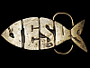 VINTAGE 1970s CUT-OUT JESUS FISH-SHAPED SOLID BRASS BUCKLE