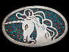 AWESOME VINTAGE 1970s SOUTHWEST STYLE UNICORN BELT BUCKLE