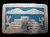AWESOME NOS VINTAGE 1970s SOUTHWEST STYLE TEMPLE BELT BUCKLE