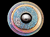 VINTAGE 1970s HIPPIE STYLE FLORAL DECOR CIRCLE-SHAPED FASHION/ART BELT BUCKLE